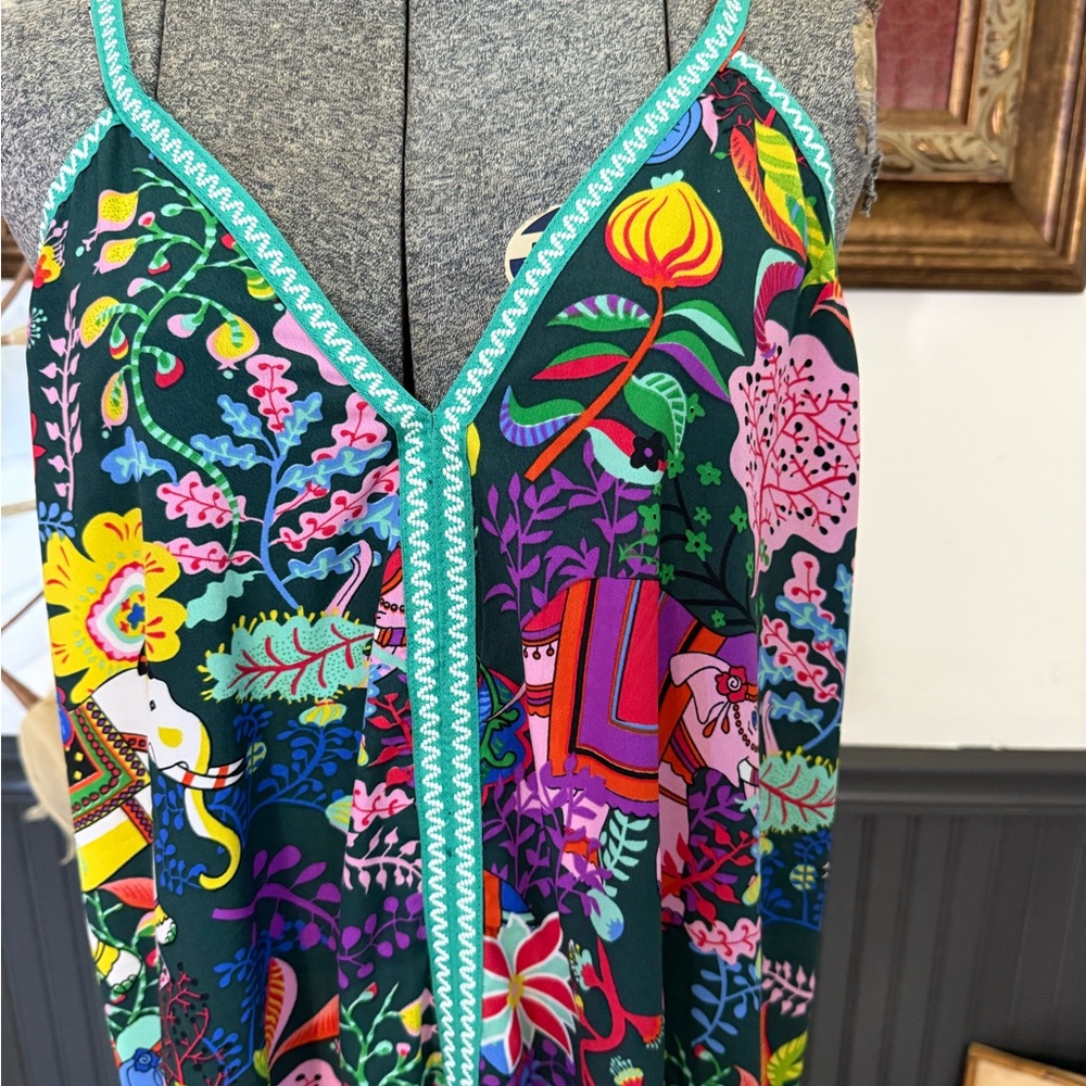 America & Beyond Majestic Nights Vibrant Multicolor Maxi Dress ~ Size Large 💛🍄 - Picture 4 of 9